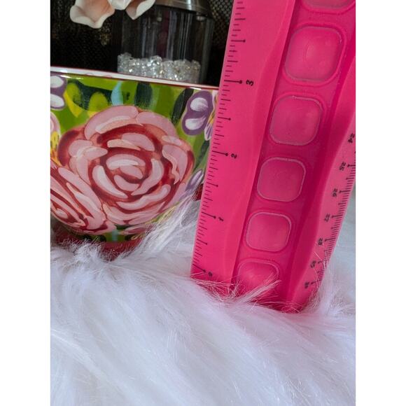 Potter's Studio Footed Coffee Red Mug with Beautiful Colorful Flowers New - Picture 8 of 9